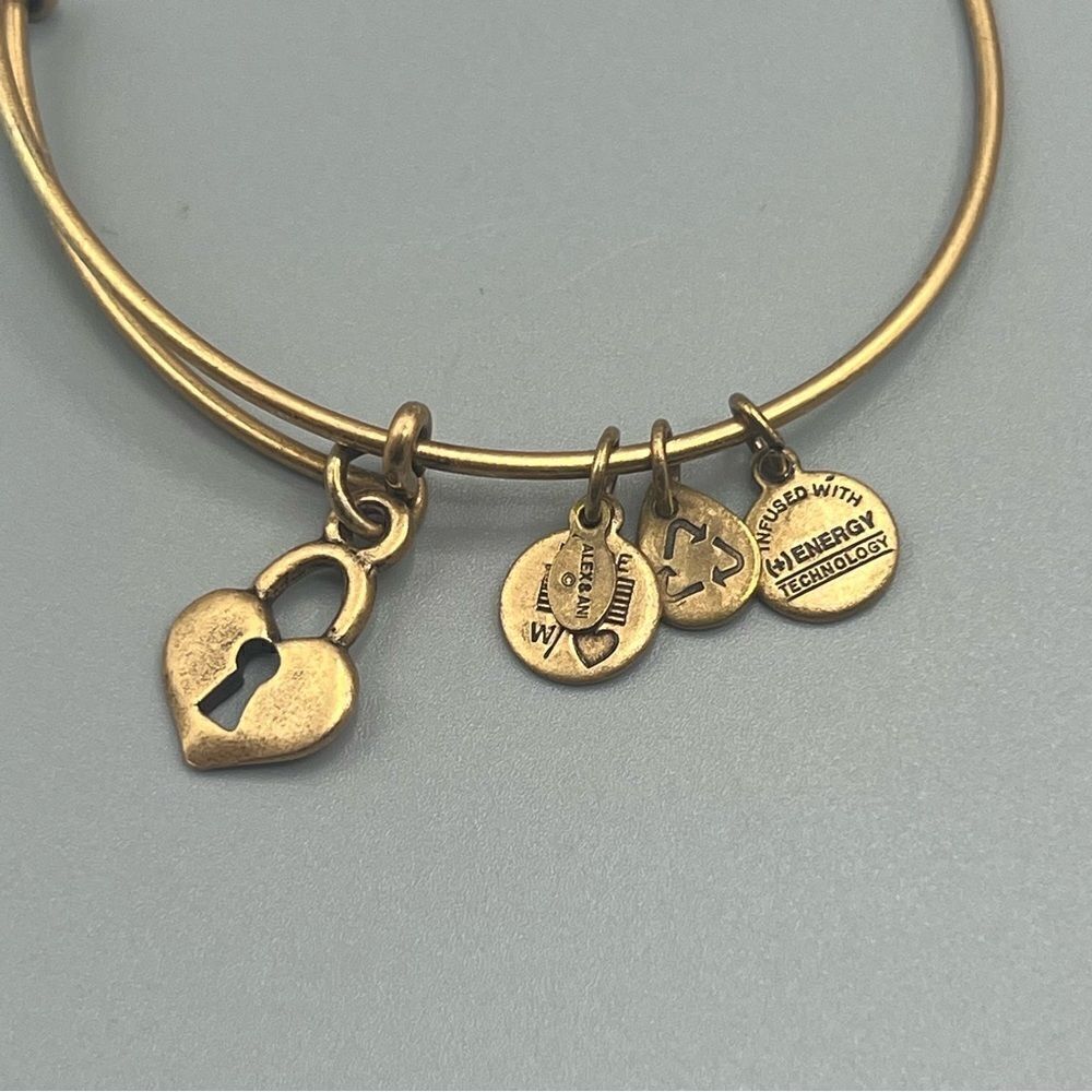 Alex and Ani Key To My Heart Charm Expandable Wire Bracelet - Picture 3 of 3
